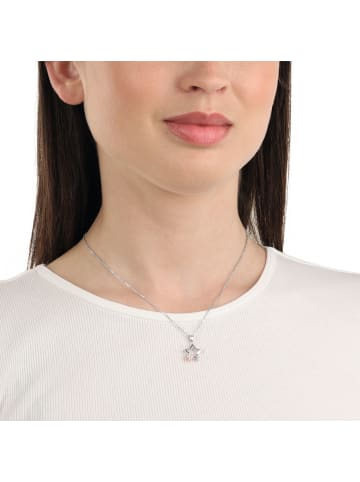 Amor Kette mit Anhänger Silber 925, rhodiniert+rosévergoldet in Bicolor