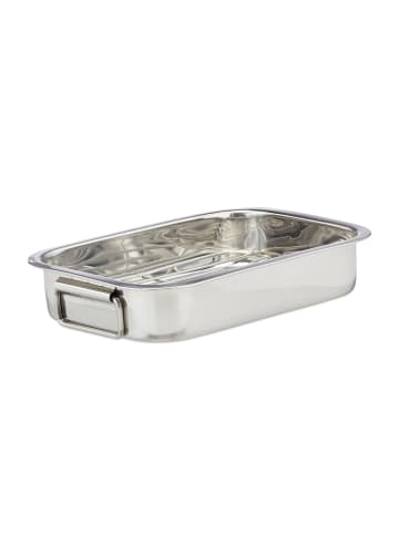 Bräter in Silber - (B)28 x (H)5,5 x (T)20 cm