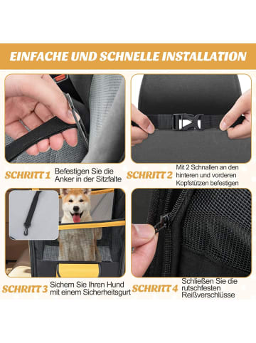 COSTWAY 2 in 1 Hundedecke Auto Rückbank in Schwarz