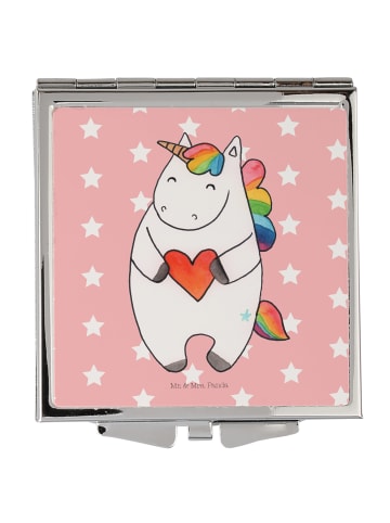 Mr. & Mrs. Panda Reisespiegel Einhorn Herz ohne Spruch in Rot Pastell