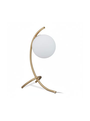 relaxdays Tischlampe in Gold/ Weiß
