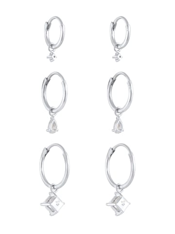 Elli Ohrringe 925 Sterling Silber Rechteck, Tropfen in Silber