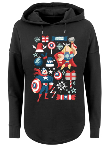 F4NT4STIC Oversized Hoodie Marvel Thor und Captain America weihnachten in schwarz