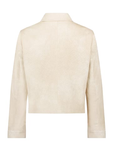 AMBER & JUNE Kunstleder-Jacke mit Kragen in beige