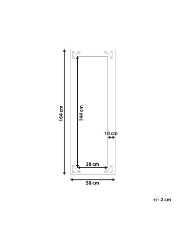 Beliani Wandspiegel BLOSVILLE in Braun - (W) 58 x (H) 164 x (L) 5 cm Vertikal