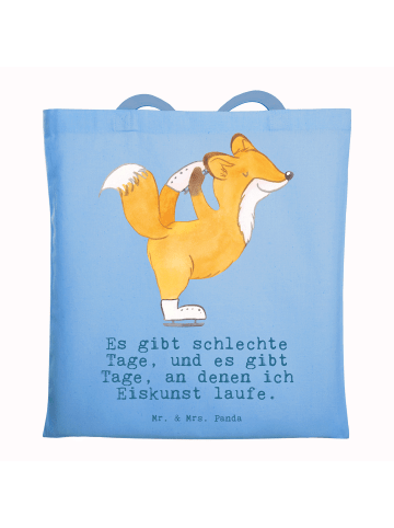 Mr. & Mrs. Panda Beutel Fuchs Eiskunstläufer mit Spruch in Sky Blue