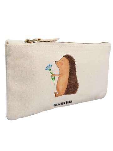 Mr. & Mrs. Panda Schminktasche Igel Blumen ohne Spruch in Weiß