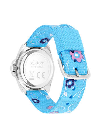 s.Oliver Armbanduhr Blooming Time in blau