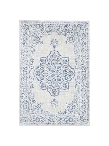 NORTHRUGS In- & Outdoor Teppich Tilos Creme Jeansblau