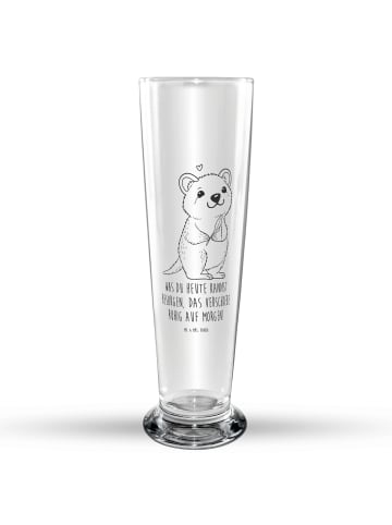 Mr. & Mrs. Panda Trinkglas Quokka Happy mit Spruch in Transparent