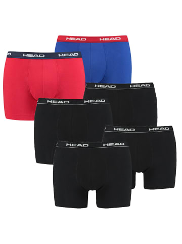 HEAD Boxershorts Basic Boxer 6P in Schwarz/Rot/Blau