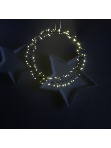 MARELIDA LED Kranz Türkranz Weihnachtskranz Lichtkranz 130LED D: 30cm schwarz