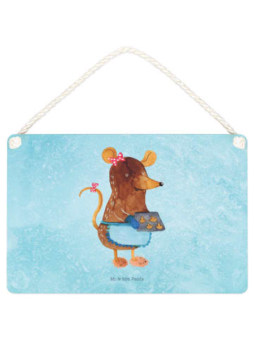 Mr. & Mrs. Panda Schild Maus Kekse ohne Spruch in Eisblau