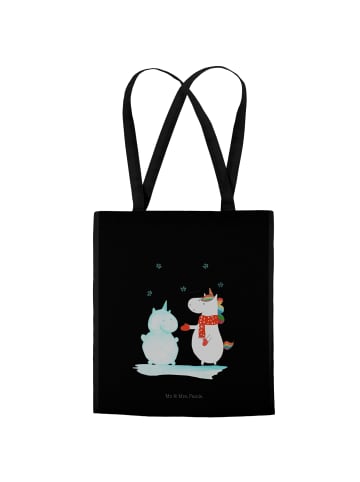Mr. & Mrs. Panda Stoffbeutel Einhorn Schneemann ohne Spruch in Schwarz