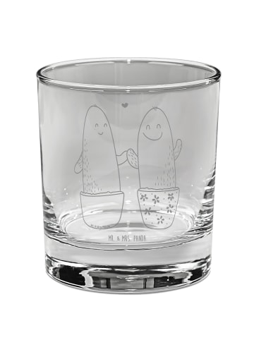 Mr. & Mrs. Panda Whiskyglas mit Gravur Kaktus Liebe ohne Spruch in Transparent
