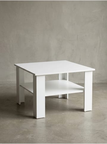 KADIMA DESIGN Couchtisch WL5.834 60x42x60 cm Design Holztisch mit Ablage, in Weiß