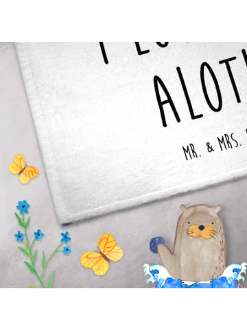 Mr. & Mrs. Panda Handtuch Axolotl Liebe mit Spruch in Weiß