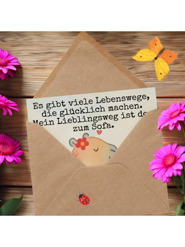 Mr. & Mrs. Panda Deluxe Karte Capybara Blume Design mit Spruch in Weiß