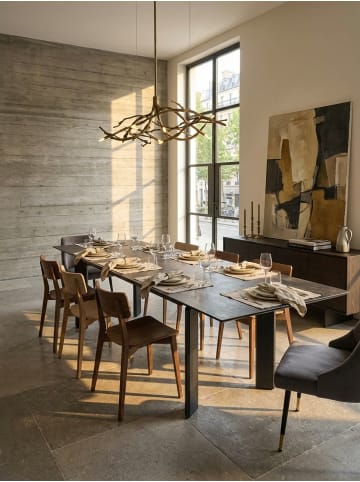KADIMA DESIGN Esszimmertisch 180x95x77 cm Keramik Glas Esstisch , in Schwarz