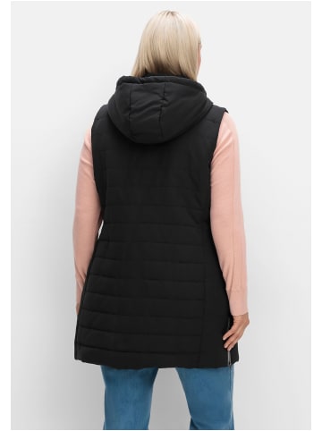 sheego Longsteppweste in schwarz