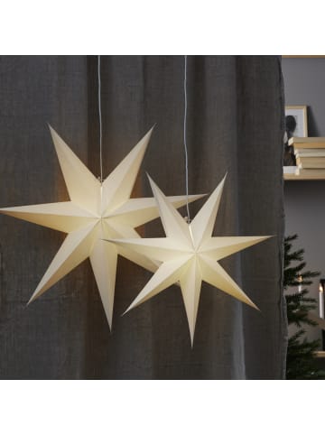 STAR Trading Papierstern Weihnachtsstern Leuchtstern hängend 7-zackig D: 75cm weiß