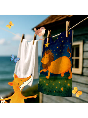 Mr. & Mrs. Panda Frotteetuch Sternzeichen Löwe Design ohne Spruch in Weiß