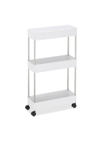 relaxdays Nischenwagen in Weiß - (B)15,5 x (H)70 x (T)40,5 cm