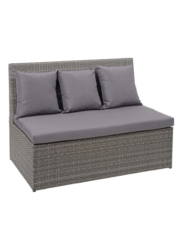 MCW Lounge-Gartenbank G16 2er Sofa, Grau, Kissen dunkelgrau