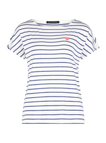 Betty Barclay Casual-Shirt mit U-Boot-Ausschnitt in Weiß/Blau