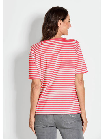 GOLDNER Stilvolles Streifenshirt für Damen in koralle / weiß / geringelt