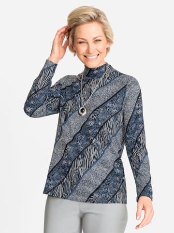WITT WEIDEN Langarmshirt in royalblau-schwarz-bedruckt
