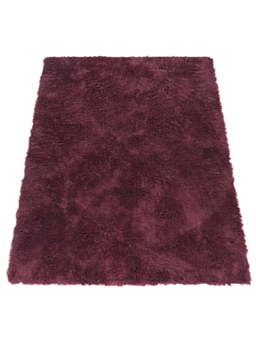 KADIMA DESIGN Hochflor Teppich Shaggy waschbar Unifarben Schlafzimmer in Lila