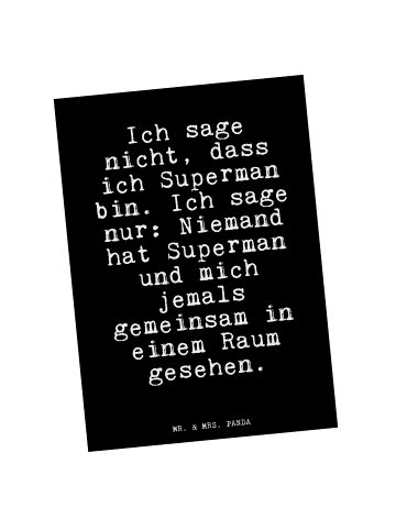 Mr. & Mrs. Panda Postkarte Ich sage nicht, dass... mit Spruch in Schwarz
