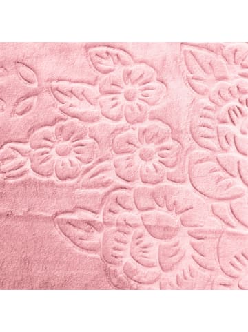 Almina Almina Extra Weiche Wolldecke 160x220 cm 100% PES mit Blumen in Rosa