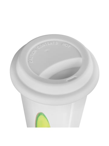 Mr. & Mrs. Panda To Go Becher Avocado Schwangerschaft mit Spruch in Weiß