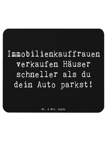 Mr. & Mrs. Panda Mauspad Spruch Immobilienkauffrau mit Spruch in Schwarz