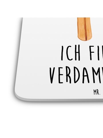 Mr. & Mrs. Panda Bierdeckel Streichhölzer mit Spruch in Weiß