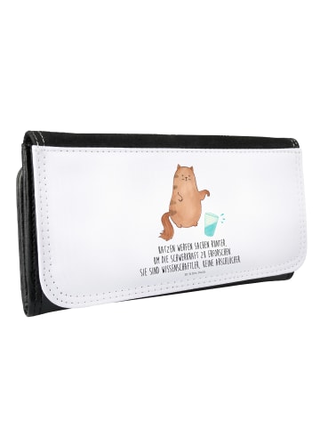 Mr. & Mrs. Panda Frauen Portemonnaie Katze Wasserglas mit Spruch in Weiß