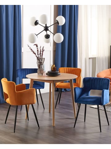 Beliani 2er-Set Esszimmerstuhl SANILAC in Blau