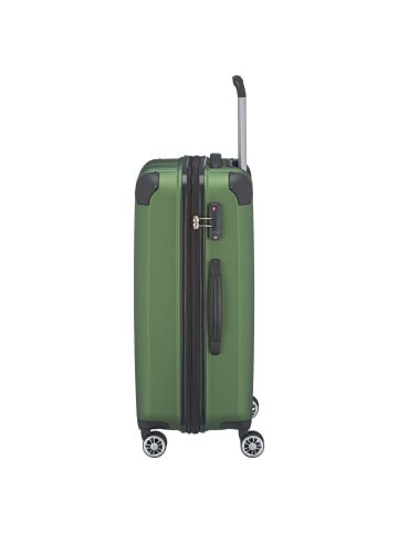 travelite City - 4-Rollen-Trolley erw. M 68 cm (anthrazit) in grün