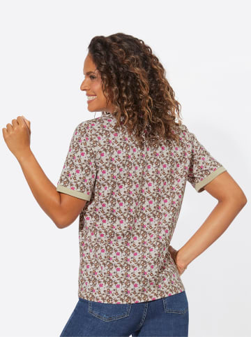 WITT WEIDEN Poloshirt in sand-fuchsia-bedruckt