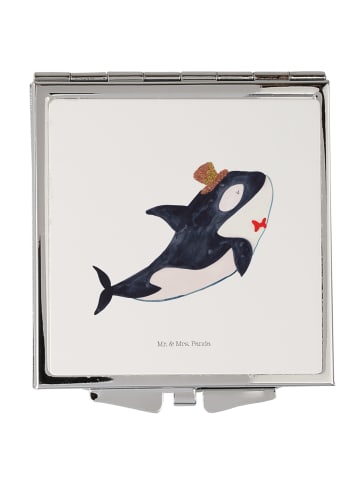 Mr. & Mrs. Panda Handtaschenspiegel quadratisch Orca Zylinder oh... in Weiß
