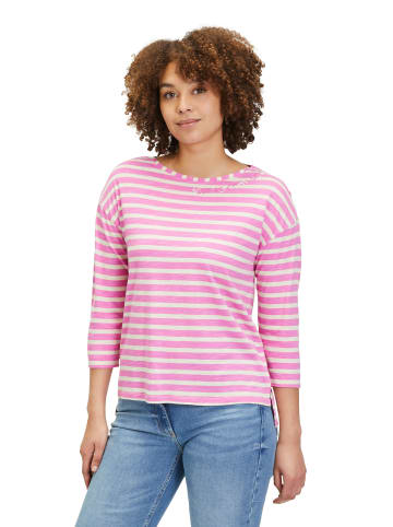 Betty Barclay Ringelshirt mit Seitenschlitzen in Pink/Beige