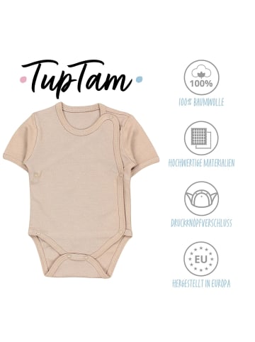 TupTam Baby Jungen Kurzarm Wickelbody 5er Set in beige Modell 1