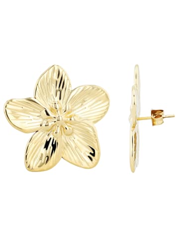 Adeliás Damen Ohrringe – Ohrstecker Blume aus Edelstahl in gold