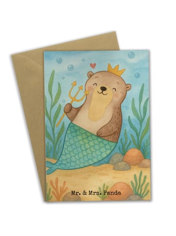 Mr. & Mrs. Panda Grußkarte Wassermann Astrologie Design ohne Spruch in Weiß