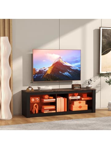 COSTWAY TV-Schrank mit LED-Beleuchtung in Braun