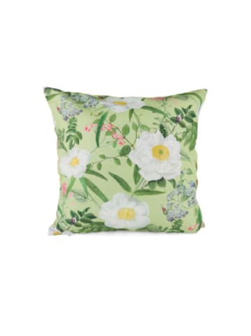 Plückefinken Nonbook - Dekokissen - Wildrosen Weißgrün