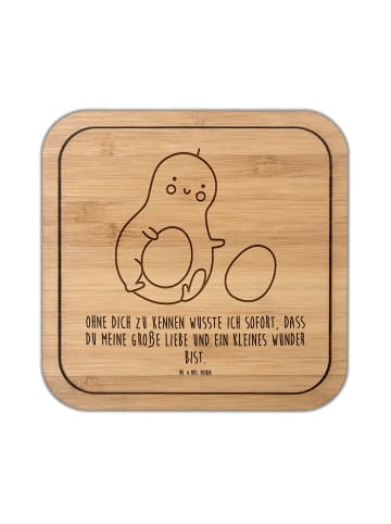 Mr. & Mrs. Panda Untersetzer Avocado Kern rollt mit Spruch in Transparent