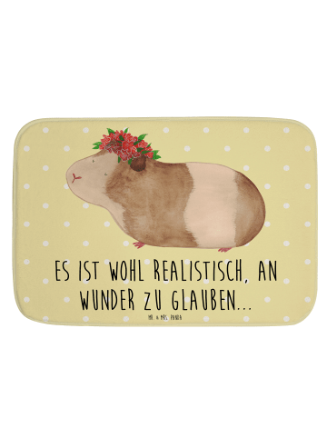 Mr. & Mrs. Panda Duschvorleger Meerschweinchen Weisheit mit Spruch in Gelb Pastell